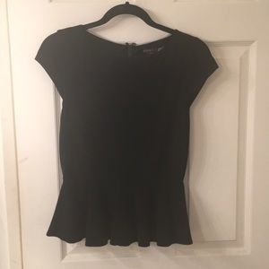 Alice and Olivia black peplum work shirt